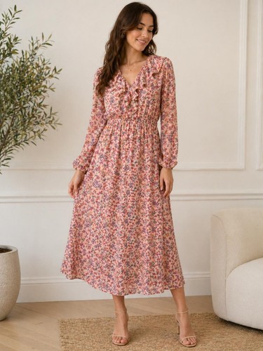 Women floral midi dress - women,