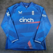 England Cricket 2023 One Day Blue Castore Jersey Long Sleeve Shirt Mens Sz XXL