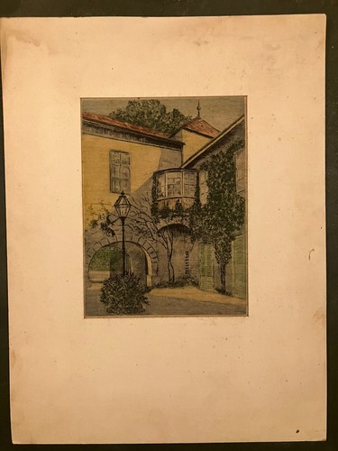 Painting silk courtyard - painting, on