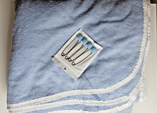 Terry Towelling Washable Adult Nappy Blue with Free Safety Pins – Reusable