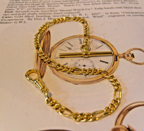 Pocket watch chain 12ct - chain, gold