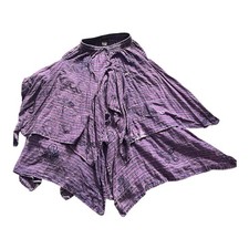 Vintage Gheri Gipsy Cotton Layered Skirt Size 8 Purple Flare Hippy Made In Nepal