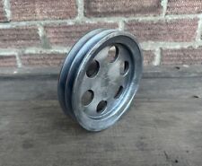 Vintage 7” Unbored Double Alloy Pulley Wheel Aluminium Belt Lathe Pulley