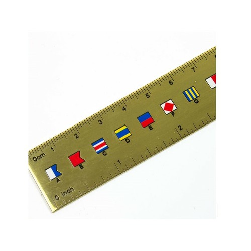 Nautical brass ruler with - ruler, code