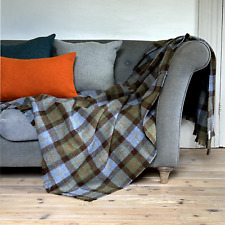 Harris Tweed MacLeod Tartan Pure Wool Large Throw Blanket 150x200cm