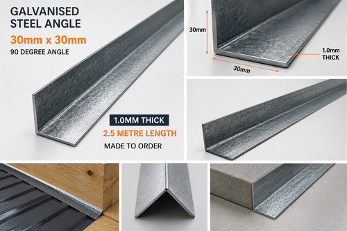 Galvanised steel angle 30x30mm - galvanised,