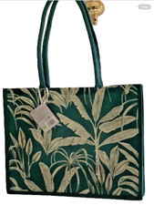 tesco green palm barrel handledreusable tote shopping bag 12kg 19x40.5x32cm new