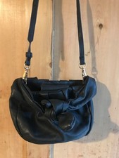 Mango black faux leather