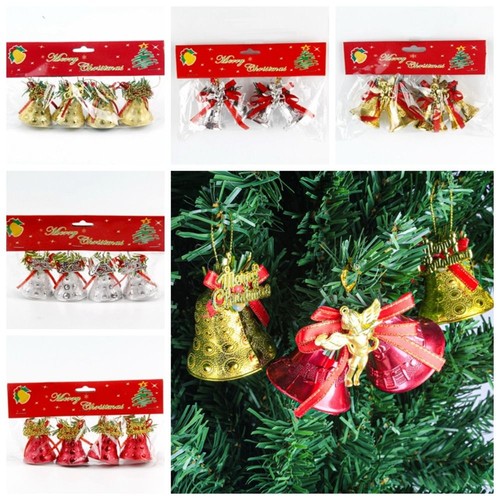 4pcs christmas bells ornaments - 4pcs,