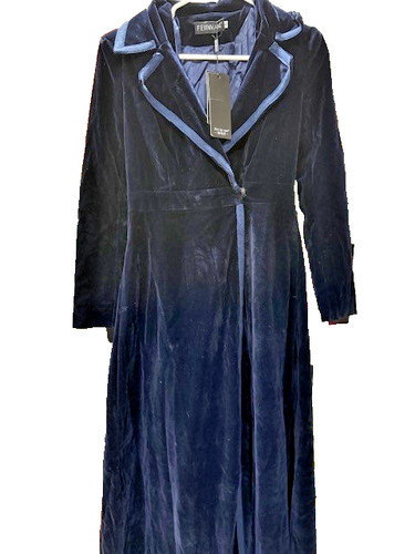 Feiinvan blue velveteen maxi - velveteen,