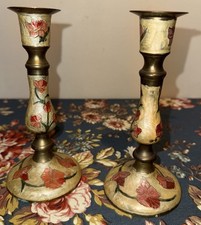 Vintage brass enamel