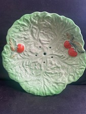 Vintage “Carlton” style green leave tomato Salad drainer. 20.5dia 4cm H
