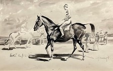 Large Horseracing Watercolour