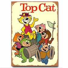 Top Cat 1961 Hannah Barbara Cartoon Artwork Printed on Metal Sign Vintage Style