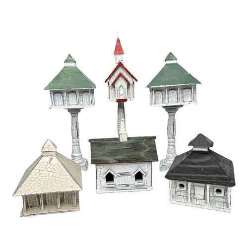 Wooden table top bird house - wooden,