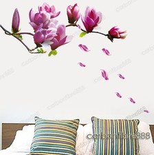 Large Magnolia Flower Tree Wall Stickers Art Decal Mural Wallpaper Removable 