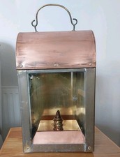 Antique Vintage Brass and Copper Ship's Lantern Nautical Vaporite Patent 583326
