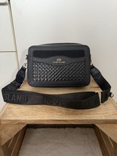 River Island Women's Crossbody Handbag Black Faux Leather Adjustable Strap