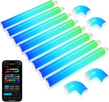 Lepro WL1 AI Smart Wall Light, Music Sync LED Light Bar 8 Pcs with 4 Corners