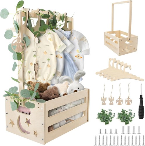 Wooden baby shower - baby, crate