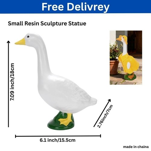 White dress goose statue - dress,