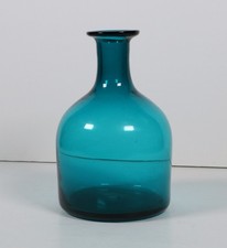 Peacock Blue Art Glass Vase /