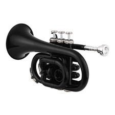 1-Mini Pocket Trumpet Bb Flat Brass Material Wind Instrument With Mouthpiece