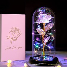 Light Up Flower Rose in Glass