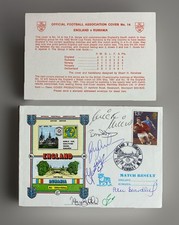 England Footballer SIGNED FDC Lineker, Hoddle, Robson, Butcher, Beardsley, Mills