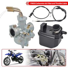 For Yamaha Y ZINGER PW 50 PW50 Carburetor Air Filter & Throttle Choke Cable Carb