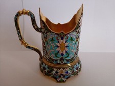 UNTIQUE RUSSIAN FABERGE SOLID SILVER TEA GLASS HOLDER, MOSCOW 1890