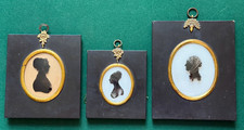 Antique Georgian Silhouette Miniature Portrait Gomm Governess King George Child