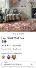 Hani Floral Wool Rug 80 X