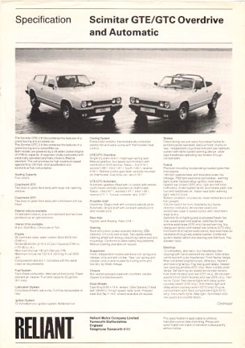Reliant scimitar gte gtc 2 - gte, &
