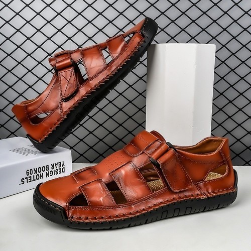 Mens leather sandals memory - leather,