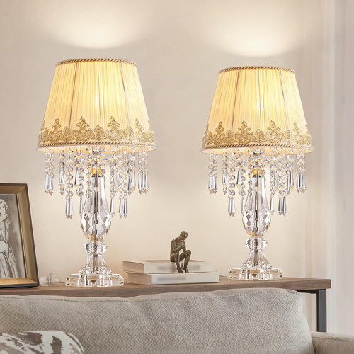 Crystal table lamp set 2 - crystal,