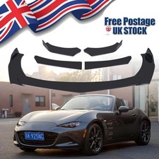 Front Bumper Chin Lip Spoiler Splitter Gloss Black For Mazda MX-5 ND 2015-2023 F