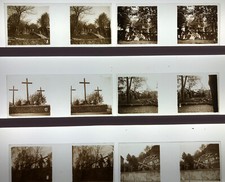 14 Glass Stereoscopic Photographs - Vues Stereoscopiques Scenes - Jesus Cross