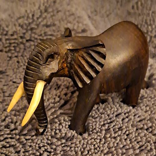 Hand carved wooden elephant - hand-carved,