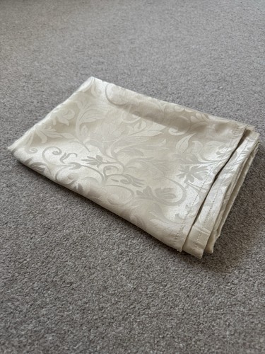 Cream beige tablecloth - tablecloth, floral