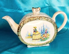 Sadler Vintage Teapot with Crinoline Lady Gold Floral Chintz