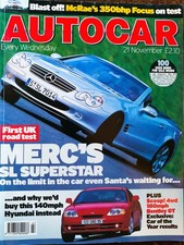 AUTOCAR MAGAZINE 21-NOV-01 - Ford Focus WRC, Mercedes SL500 R230, Alpina B10 E39