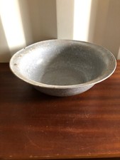 Large Old Vintage Grey Enamel
