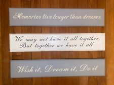 Shabby Chic Home Decor Signs Decor Grey Word Love Dreams Family Letters Script