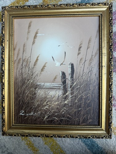 Seaside landscape oil - oil,