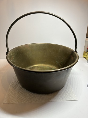 Heavy antique brass jam pan - heavy,