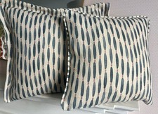 Linwood Smocked Squid Ink Piped Cushion Cover To Fit 16” Inner
