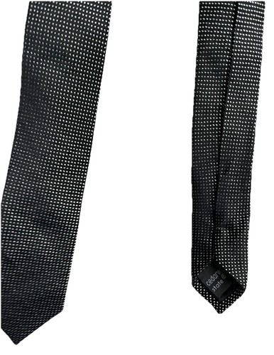 Mens 100 silk black white - black,
