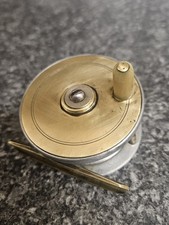 Small Vintage Aluminium & Brass Fishing Reel 2 1/4"