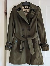 Burberry Prorsum Women's Khaki Cotton Mid Length Trench Coat UK 6 US 4 rrp£1790